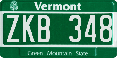 VT license plate ZKB348