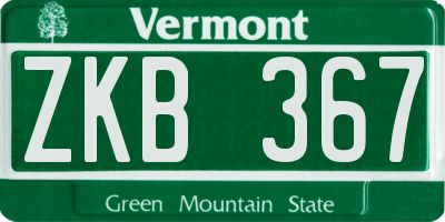 VT license plate ZKB367