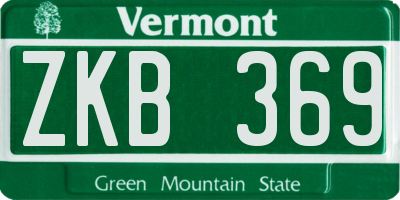 VT license plate ZKB369