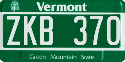 VT license plate ZKB370