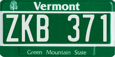 VT license plate ZKB371