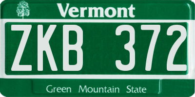 VT license plate ZKB372