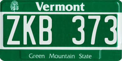 VT license plate ZKB373