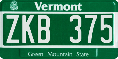 VT license plate ZKB375
