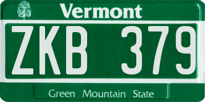 VT license plate ZKB379