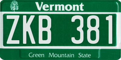 VT license plate ZKB381