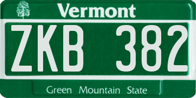 VT license plate ZKB382