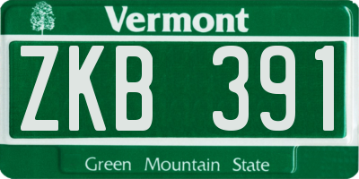 VT license plate ZKB391