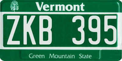 VT license plate ZKB395