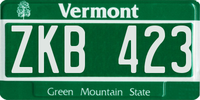 VT license plate ZKB423