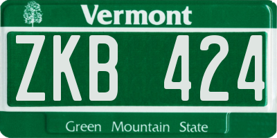 VT license plate ZKB424