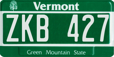 VT license plate ZKB427