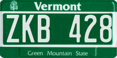 VT license plate ZKB428
