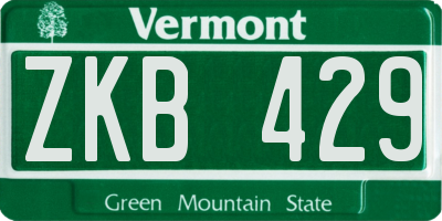 VT license plate ZKB429