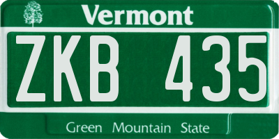 VT license plate ZKB435