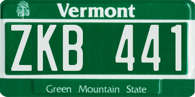 VT license plate ZKB441
