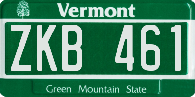 VT license plate ZKB461