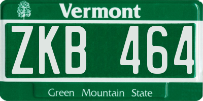 VT license plate ZKB464