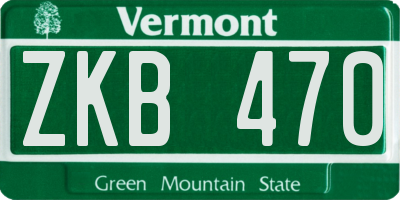 VT license plate ZKB470
