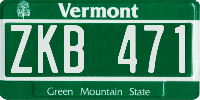 VT license plate ZKB471