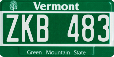 VT license plate ZKB483