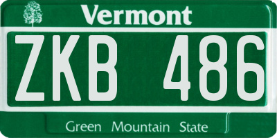 VT license plate ZKB486