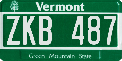 VT license plate ZKB487