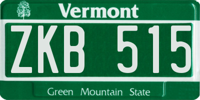 VT license plate ZKB515