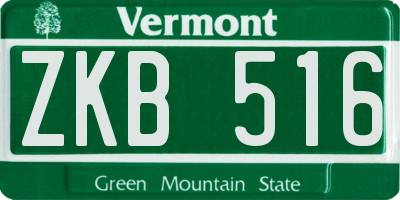 VT license plate ZKB516