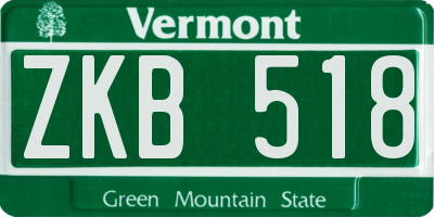 VT license plate ZKB518