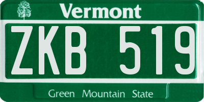 VT license plate ZKB519