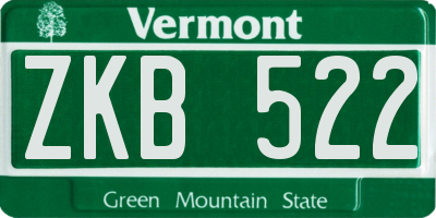 VT license plate ZKB522