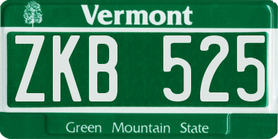 VT license plate ZKB525