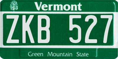 VT license plate ZKB527