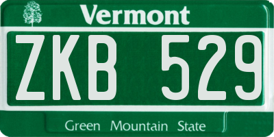 VT license plate ZKB529