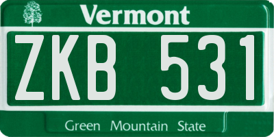 VT license plate ZKB531