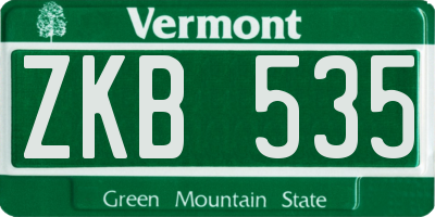VT license plate ZKB535