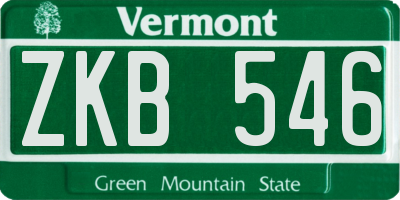 VT license plate ZKB546