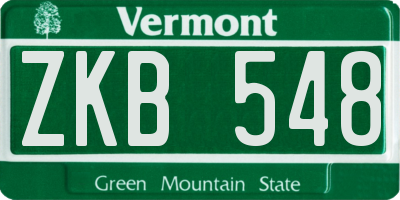 VT license plate ZKB548