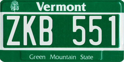 VT license plate ZKB551