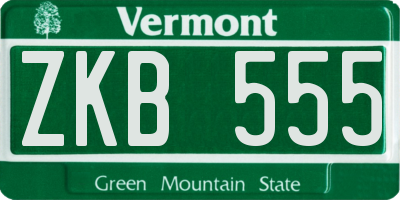 VT license plate ZKB555
