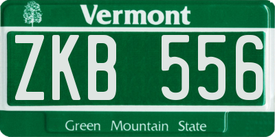VT license plate ZKB556