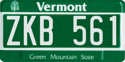 VT license plate ZKB561