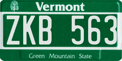 VT license plate ZKB563