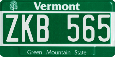 VT license plate ZKB565