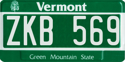 VT license plate ZKB569