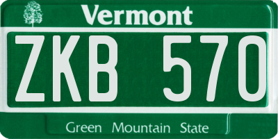 VT license plate ZKB570