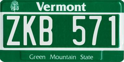 VT license plate ZKB571