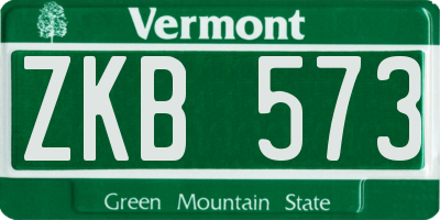 VT license plate ZKB573