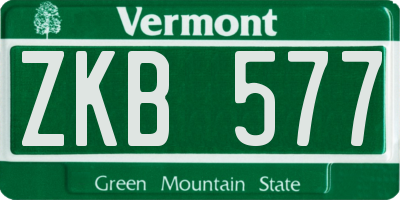 VT license plate ZKB577